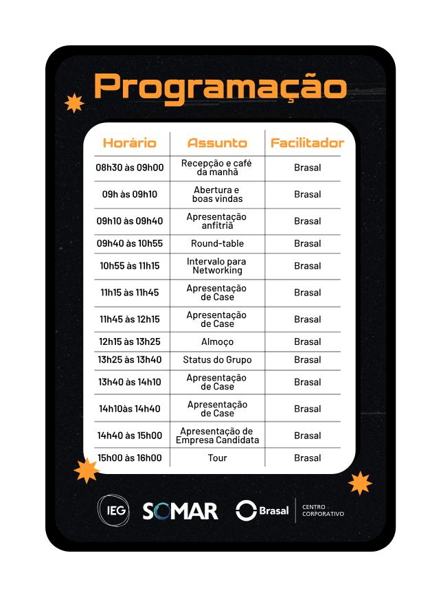 Programação do Encontro de CSCs